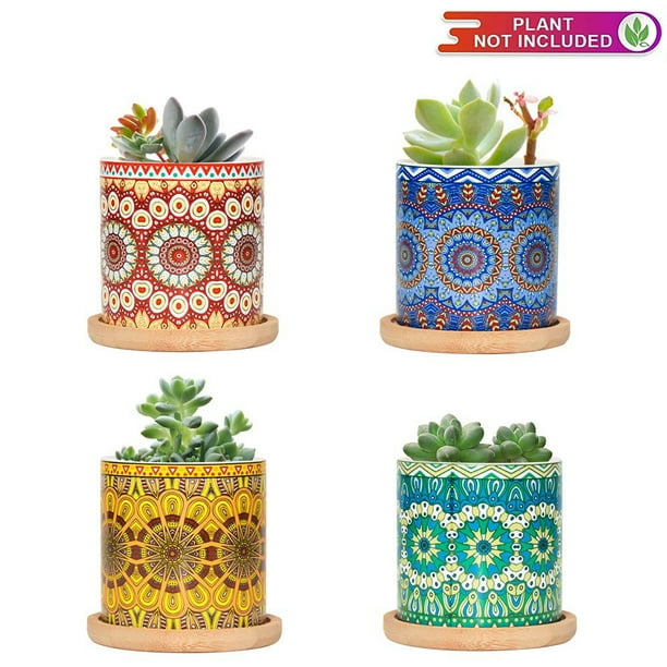 Small ceramic planter with face for succulent Small Ceramic plant pot indoor Smile face planters Pottery planter pot Small planter set